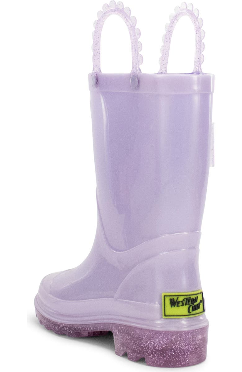 Western Chief Kids' Pearlized Light-Up Waterproof Rain Boot, Alternate, color, Lavender