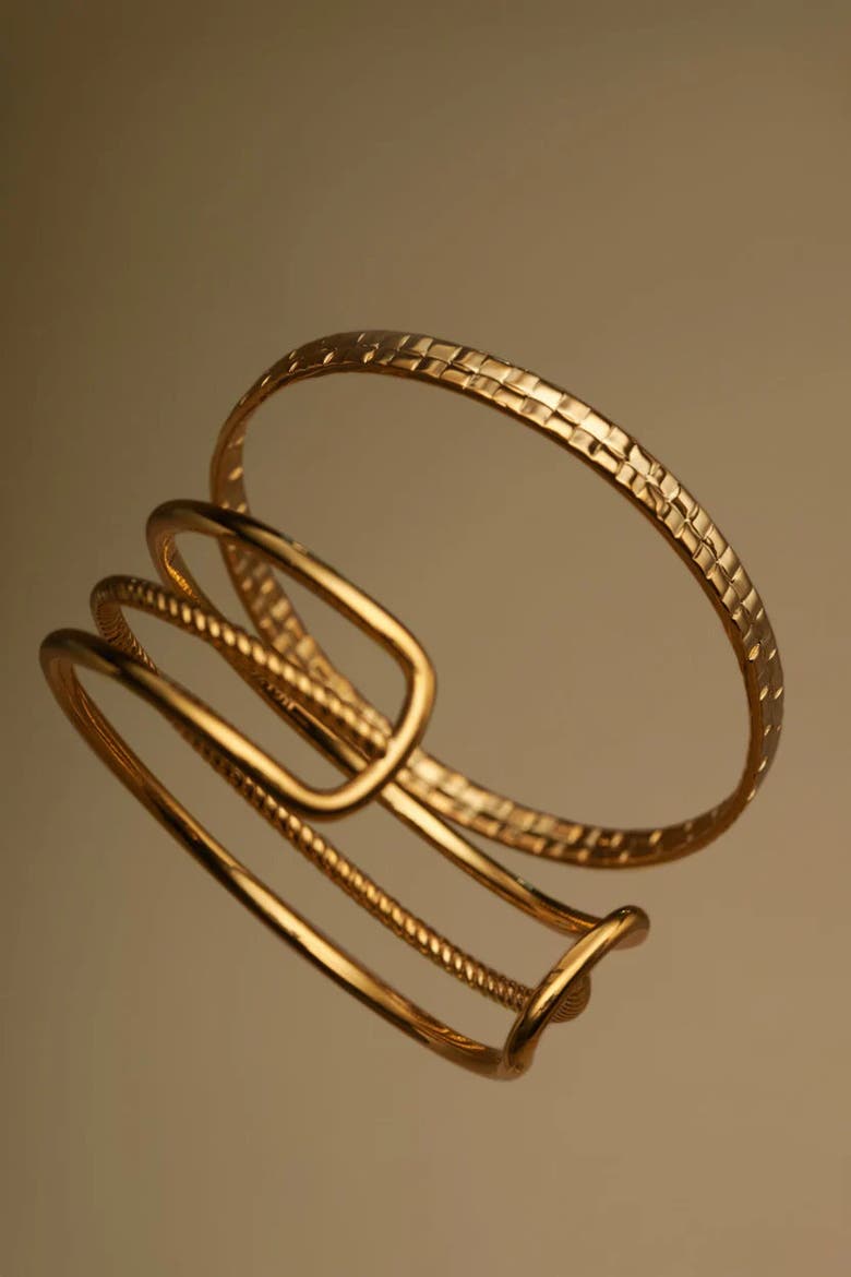 Laia Waterproof Gold Bangle, Alternate, color, Gold
