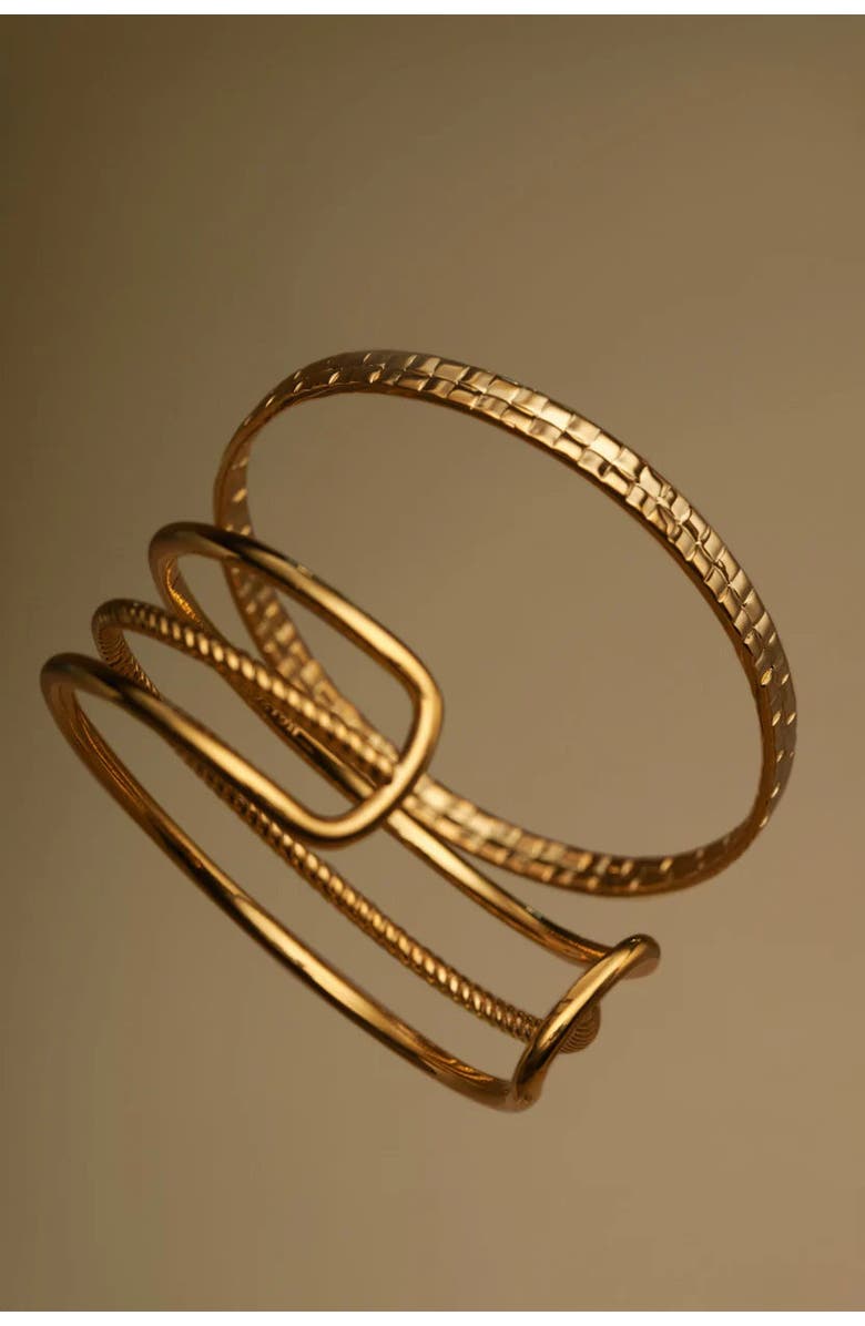 Katie Loxton Laia Waterproof Gold Bangle, Alternate, color, Gold