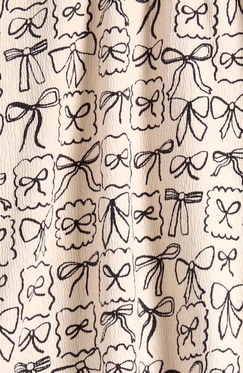 Next Kids' Bow Print Top & Flare Leggings Set In Neutral