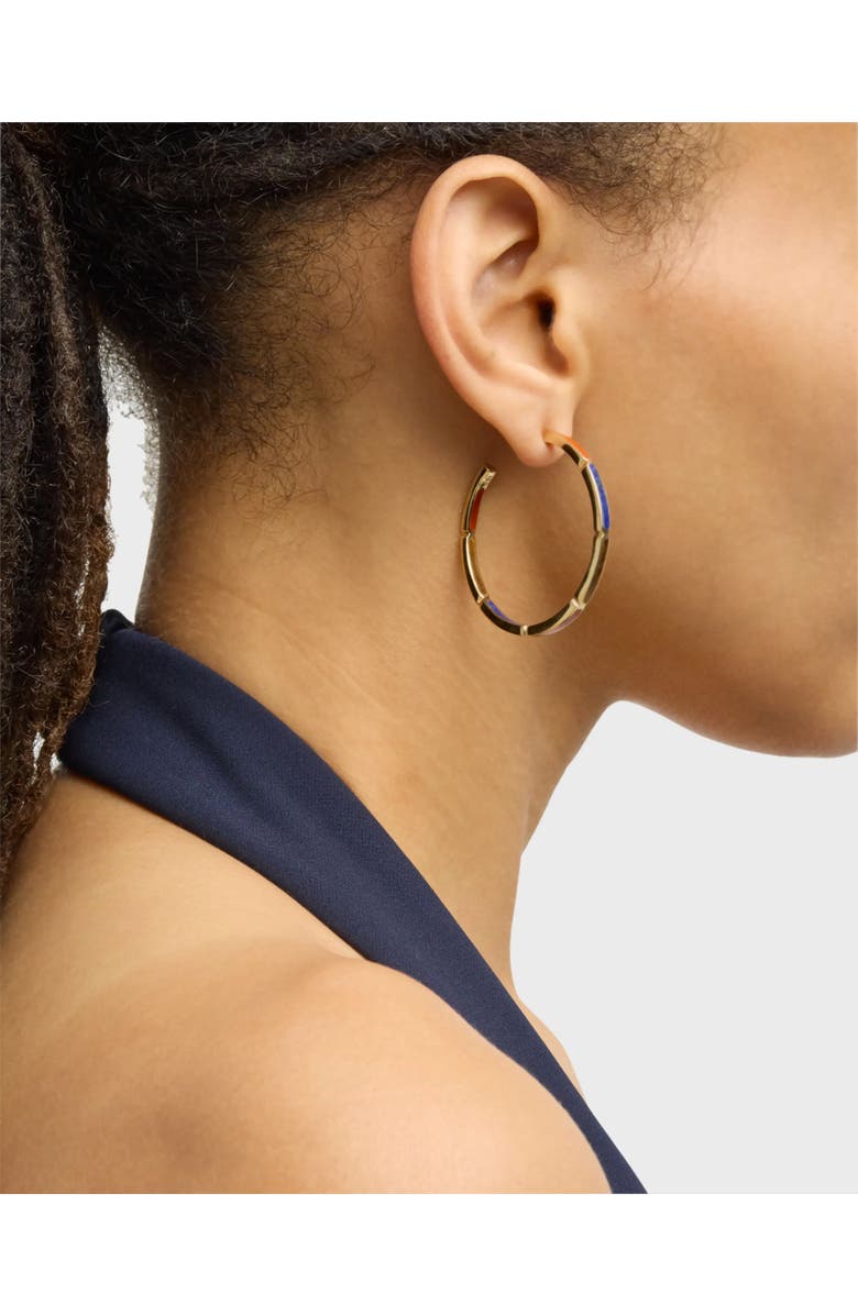 Jan Leslie Inside Out Hoop Earring Set In Sterling With 18K Gold Overlay, Alternate, color, Multi Color