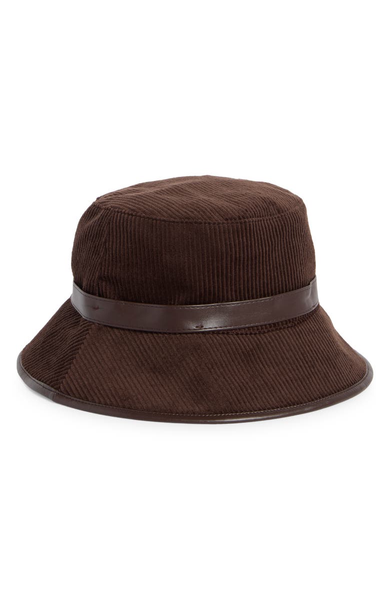 Vince Camuto Corduroy Bucket Hat, Alternate, color, Chocolate