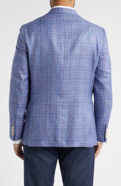 Jack Victor Midland Contemporary Fit Plaid Slub Wool & Silk Blend Sport Coat In Lavender
