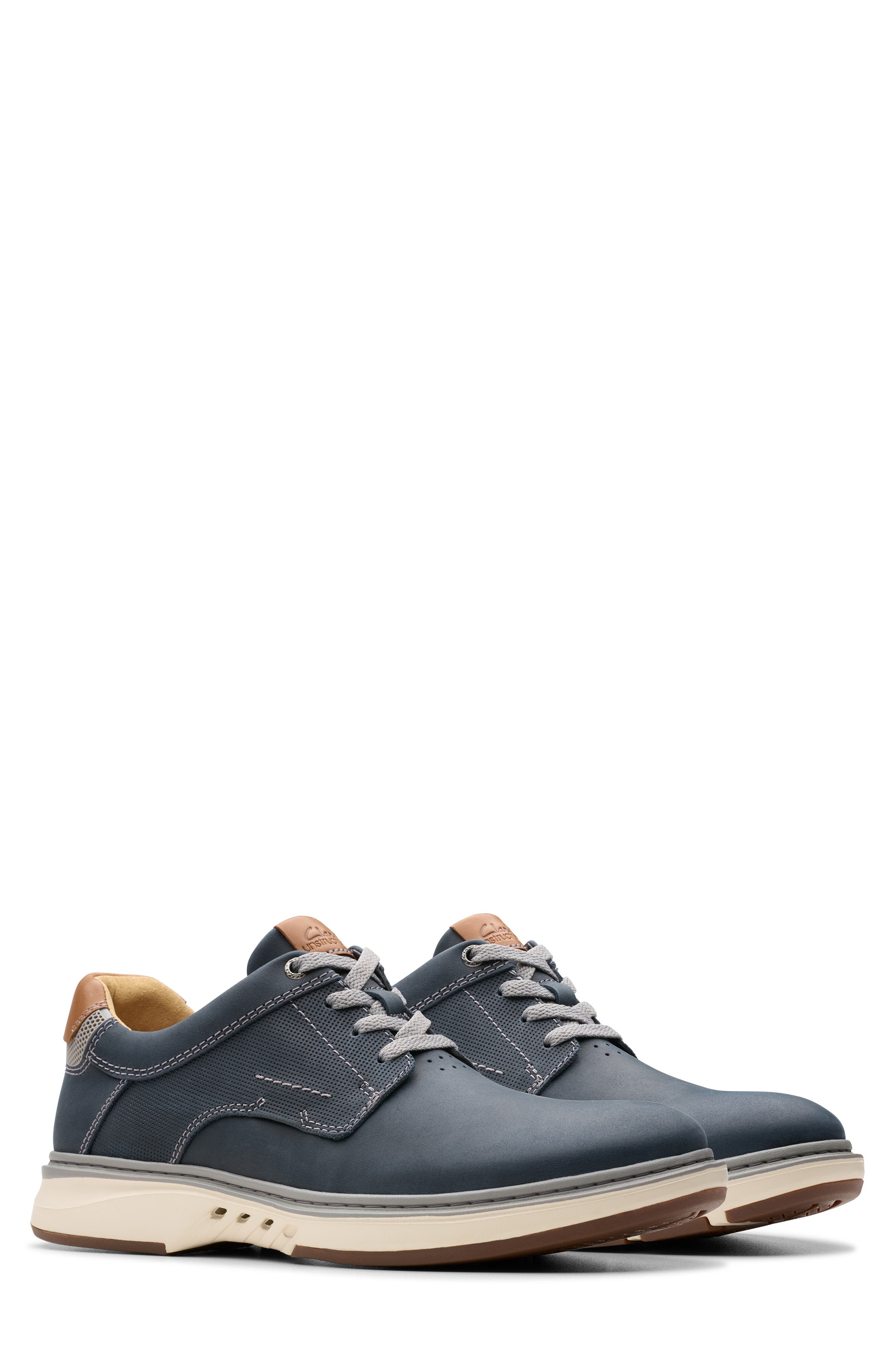 Clarks<sup>®</sup> Un Briley Pace Plain Toe Derby, Alternate, color, Navy Leather