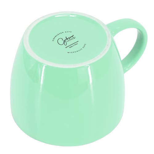 Gibson Home On The Go 4 Piece 25 Ounce Stoneware Soup Cup Set With Lid In Green