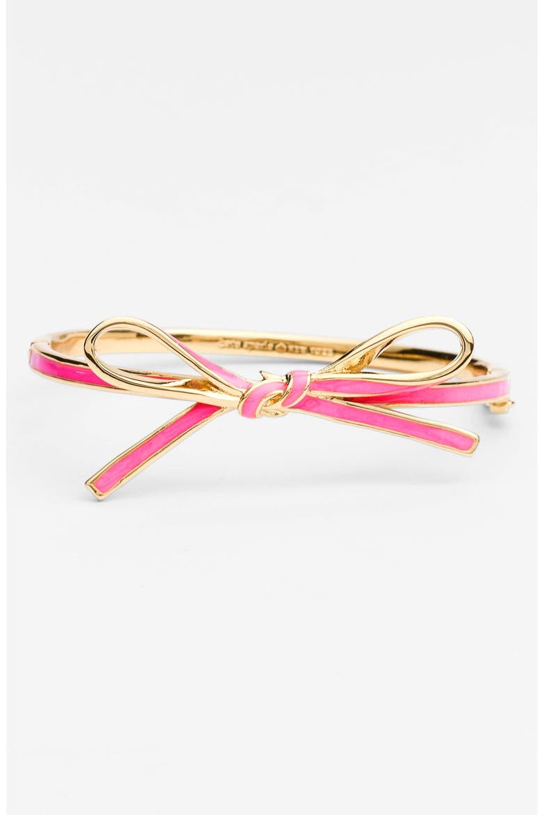 'skinny mini' bow bangle, Main, color, FLO PINK/ GOLD
