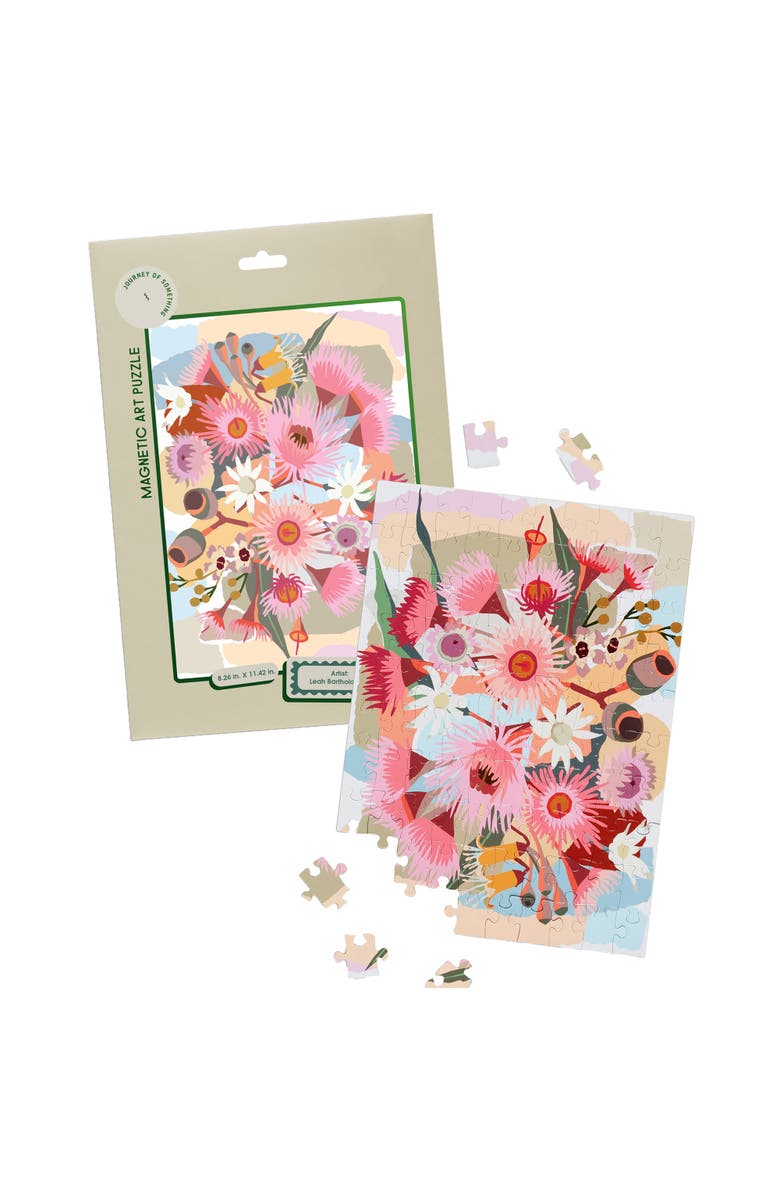 Journey of Something Flowering Gum, 100 Piece Magnetic Art Puzzle, 11.4 x 8.3 Inches, Main, color, Multicolored