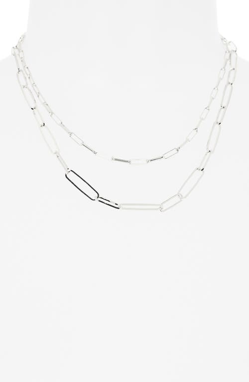 Nordstrom Rack Set Of Two Mixed Chain Necklaces In Silver
