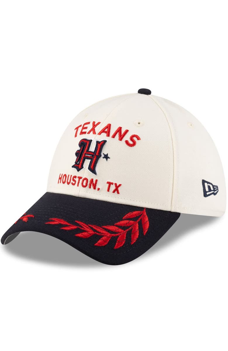 New Era Men's New Era Cream/Navy Houston Texans 2025 NFL Draft 39THIRTY Flex Hat, Alternate, color, Cream