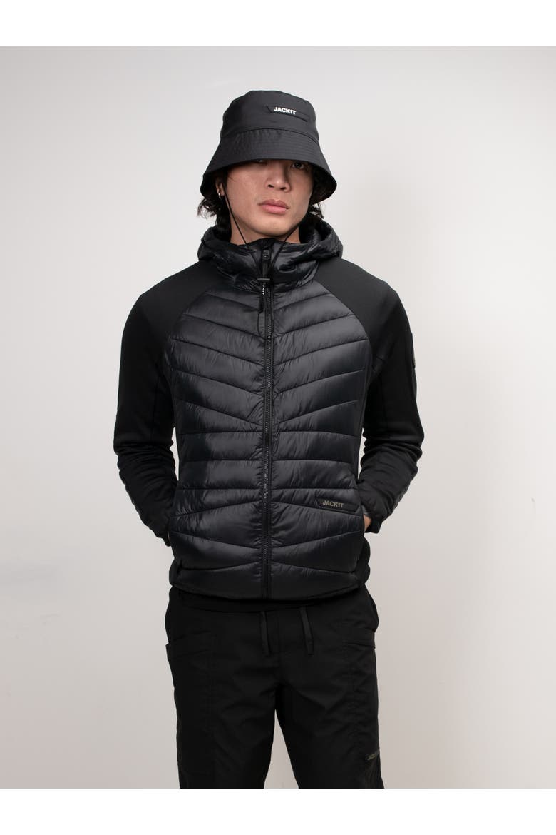 T1Tan Hybrid Hooded Jacket, Alternate, color, Black