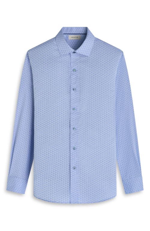 Bugatchi Axel Trim Fit Geo Print Cotton Button-up Shirt In Blue