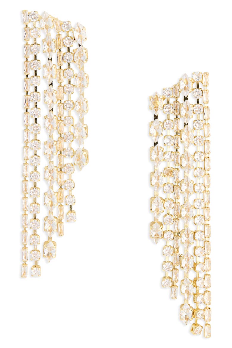 Waterfall Crystal Drop Earrings, Main, color, CLEAR