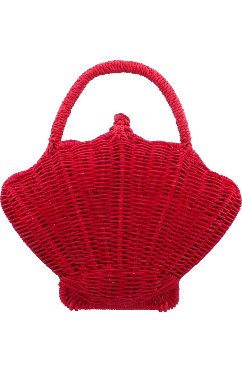Nina Shelly Rattan Top Handle Bag, Alternate, color, Red