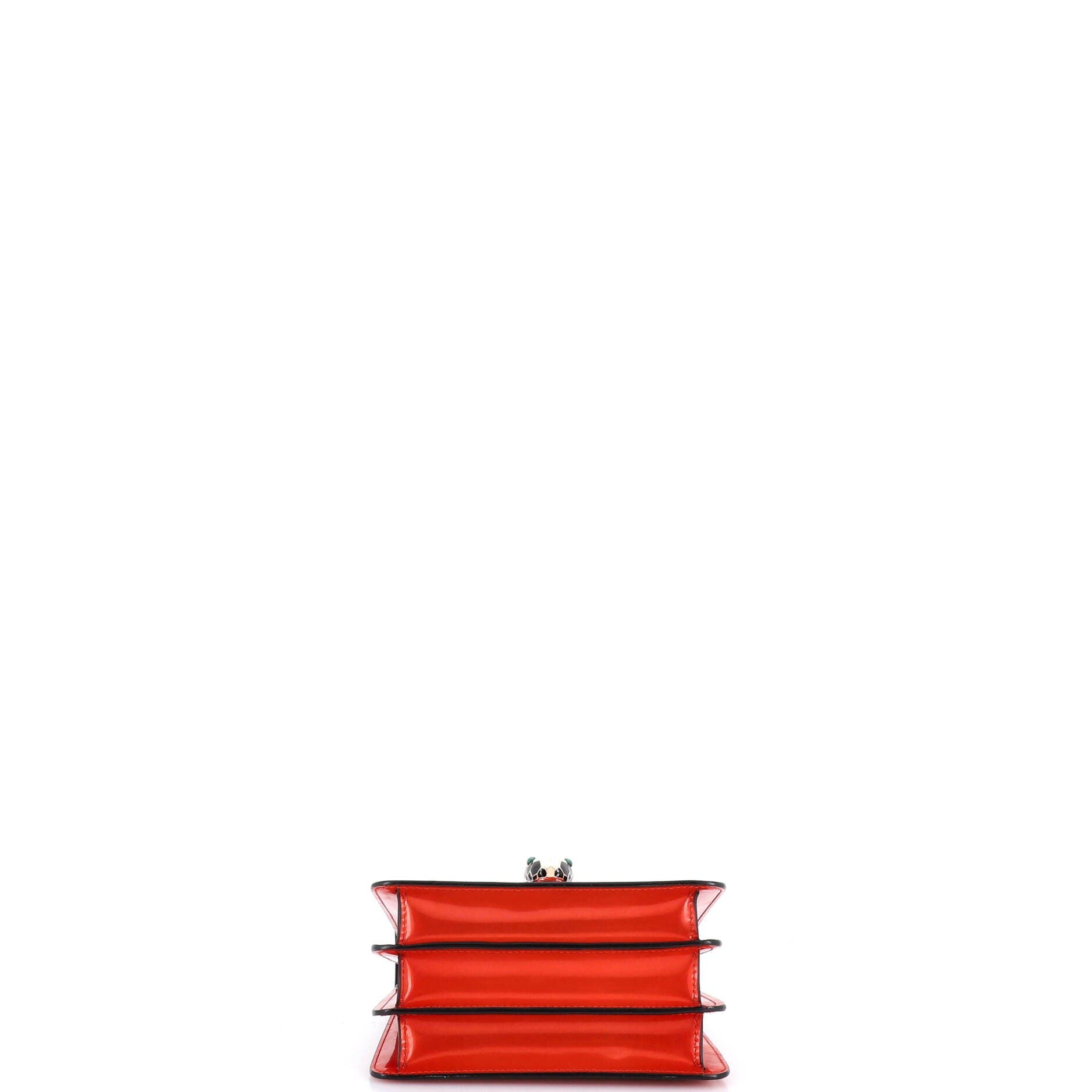 Serpenti Top Handle Bag Patent Small, Alternate, color, Orange