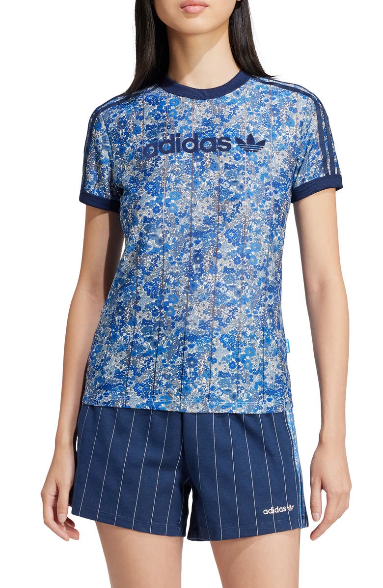 adidas Originals x Liberty London Cali Recycled Polyester T-Shirt, Main, color, 