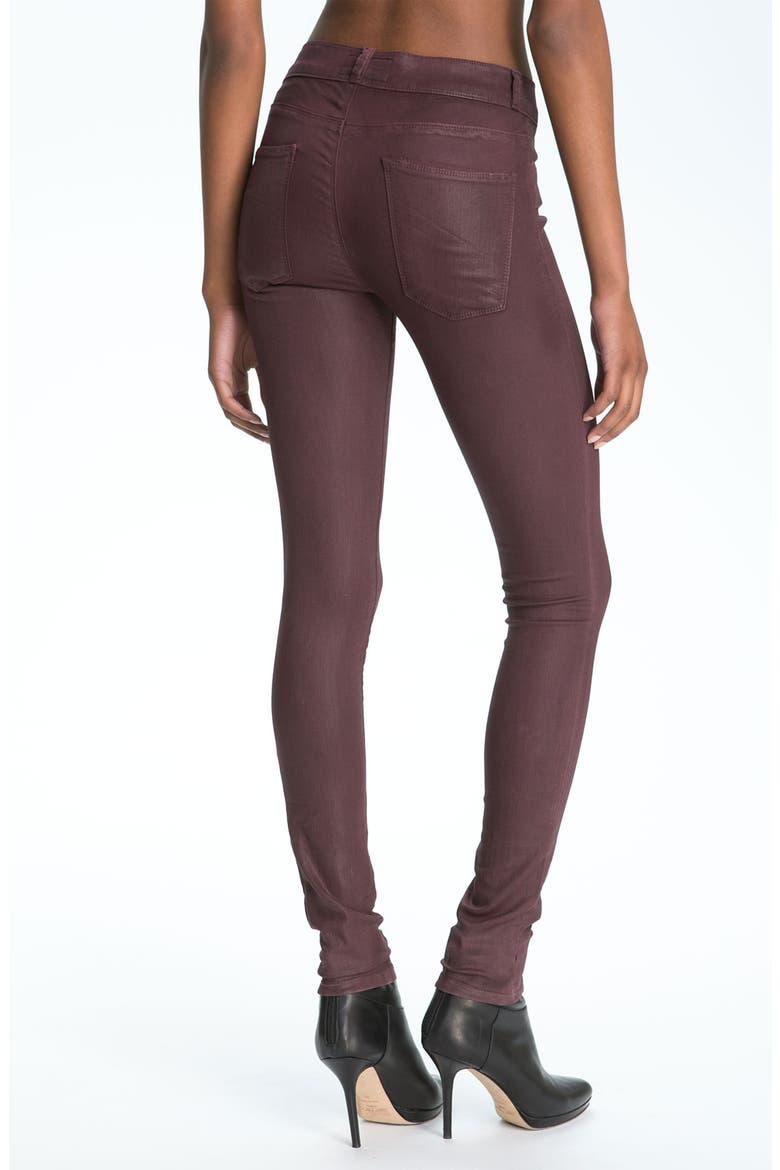 Coated Denim Skinny Leggings, Alternate, color, HUCKLEBERRY