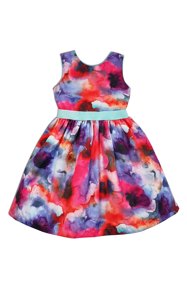 JOE-ELLA Kids' Colorful Sleeveless Dress, Main, color, Pink Multi