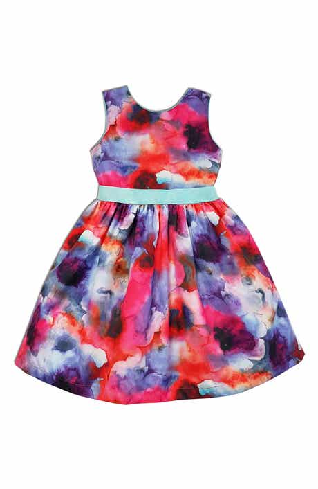 JOE-ELLA Kids' Colorful Sleeveless Dress