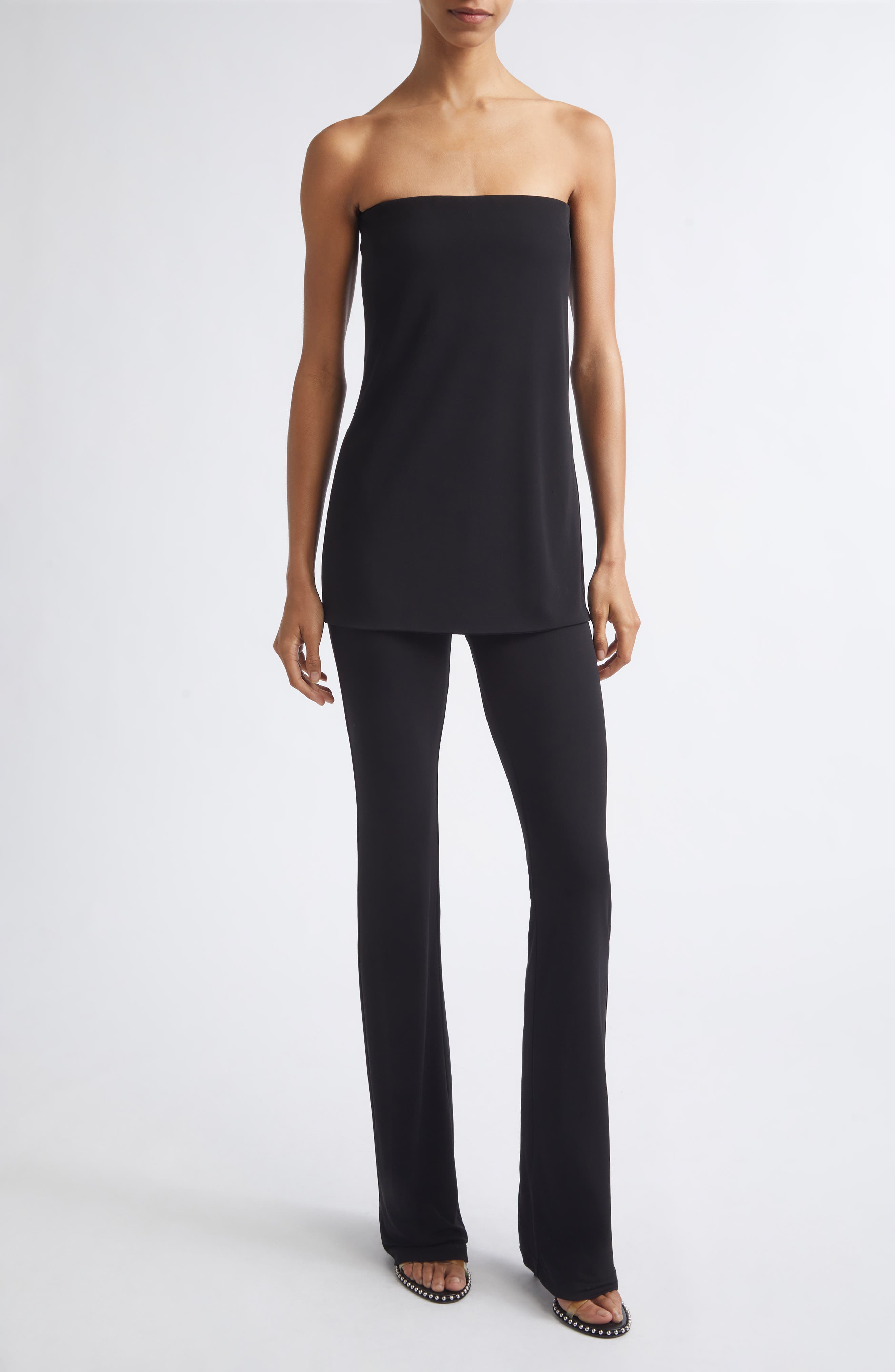 Alexander Wang Strapless Corset Jumpsuit In Black