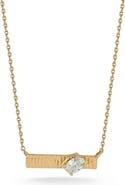 Dana Rebecca Designs Diamond Oval Fluted Bar Pendant Necklace