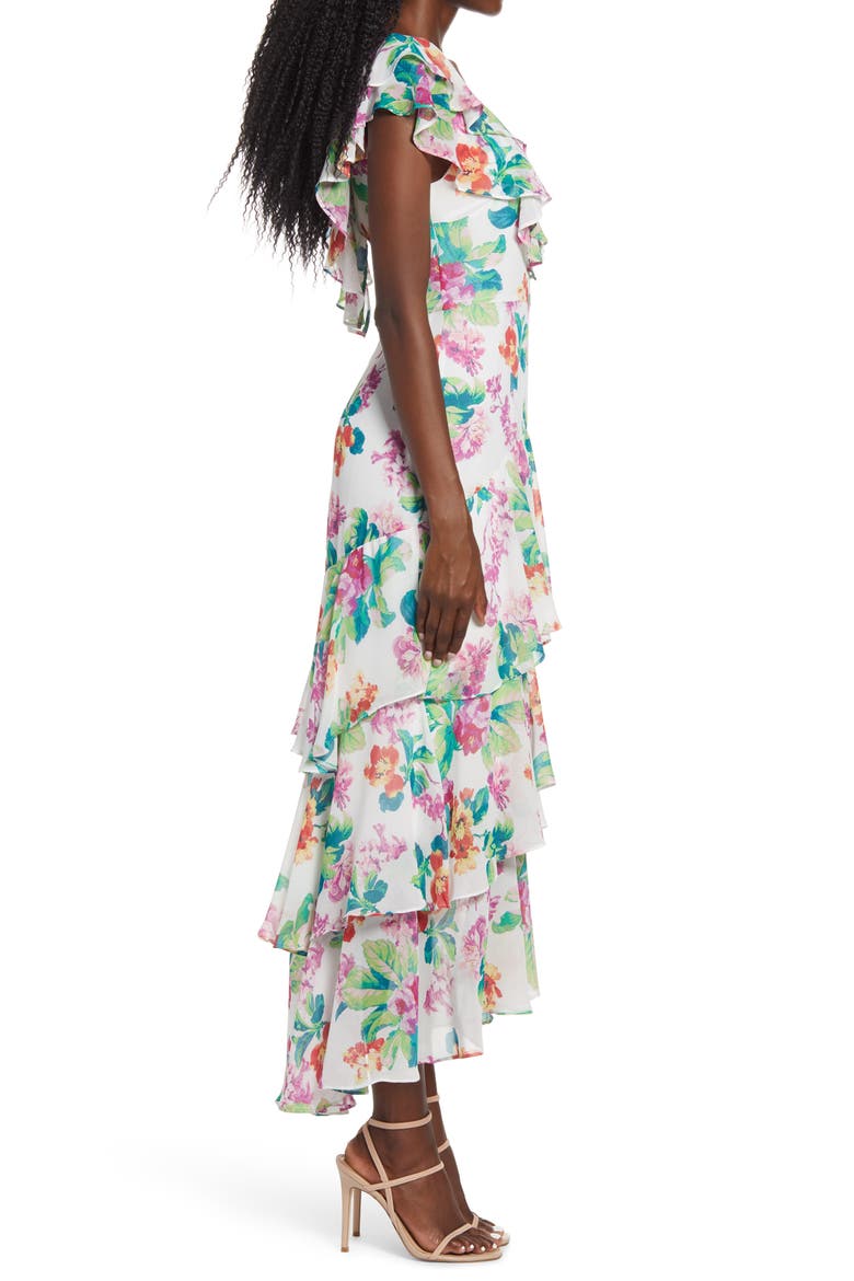 Chelsea Tiered Ruffle Maxi Dress, Alternate, color, IVORY TROPICAL