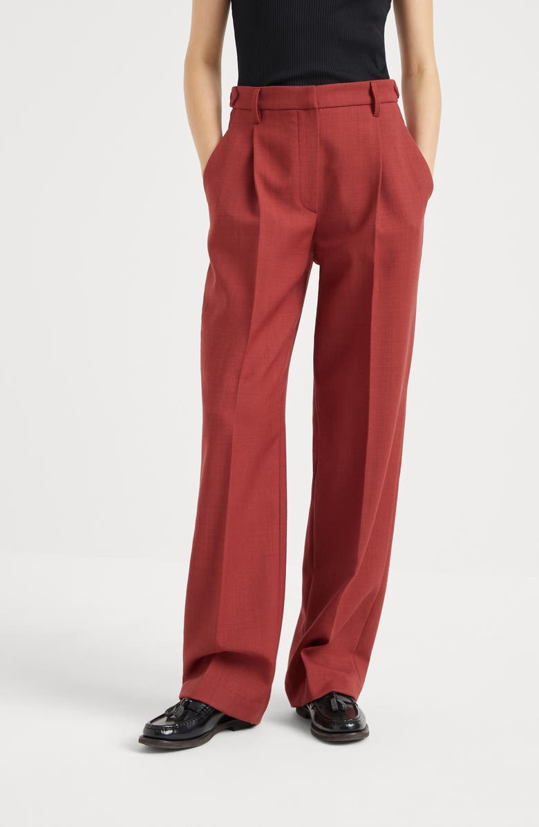 Brunello Cucinelli Malfilé virgin wool twill relaxed tailored trousers, Alternate, color, 