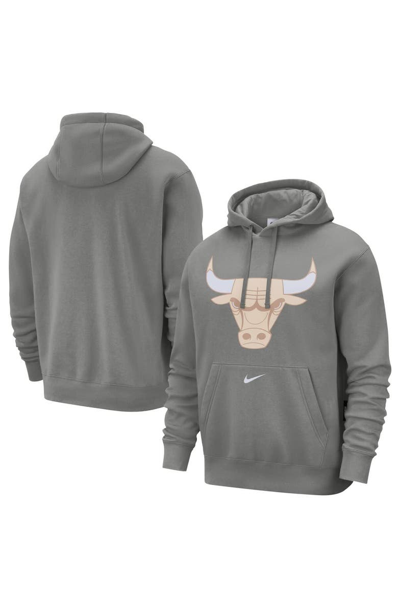 Nike Men's Nike Steel Chicago Bulls 2024/25 City Edition Essential Club Pullover Hoodie, Alternate, color, 