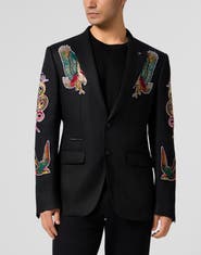 PHILIPP PLEIN Gigolo Fit Blazer Tattoo Embroidery Men
