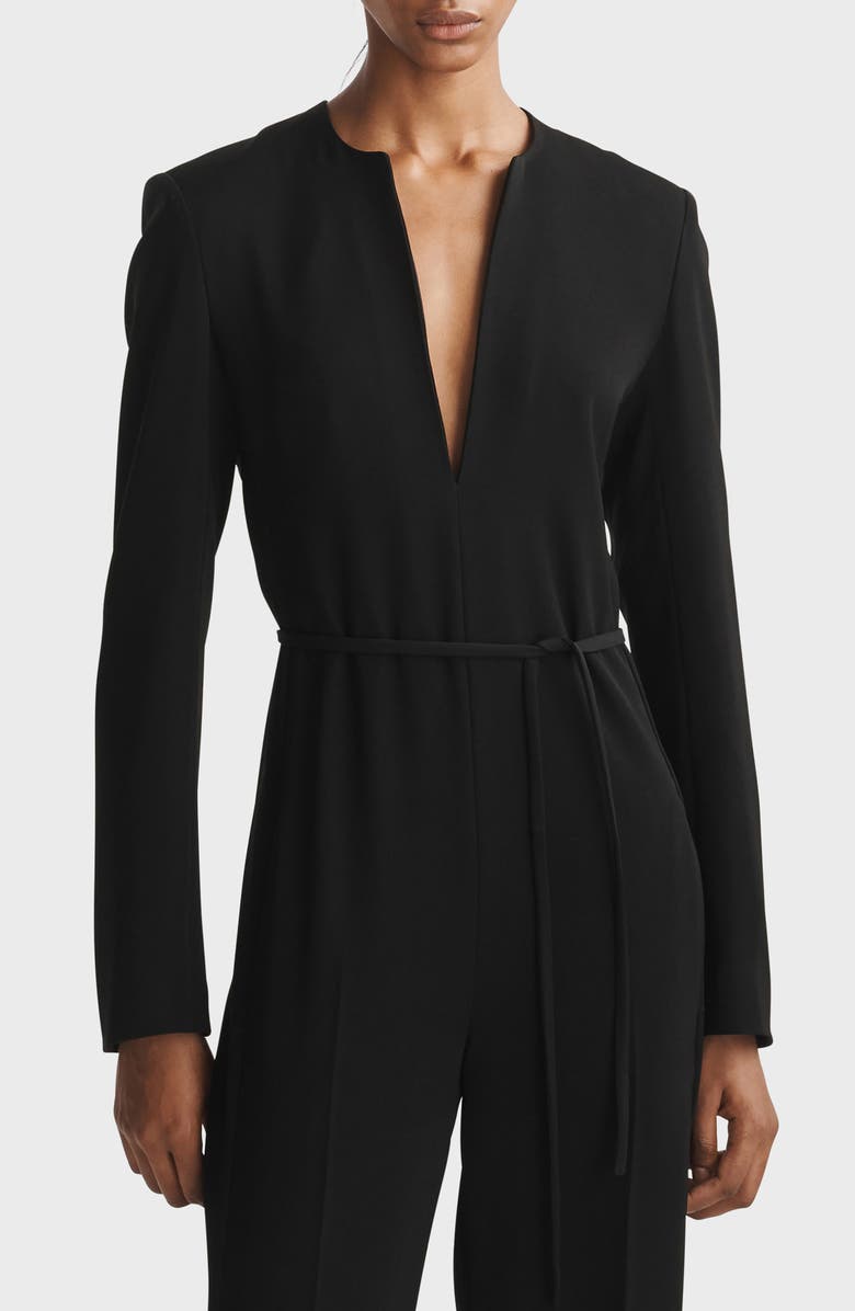 rag & bone Sonia Plunge Crepe Jumpsuit, Alternate, color,