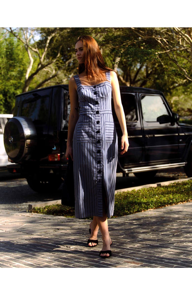 Cartolina Natalie Midi Dress, Alternate, color, Blue