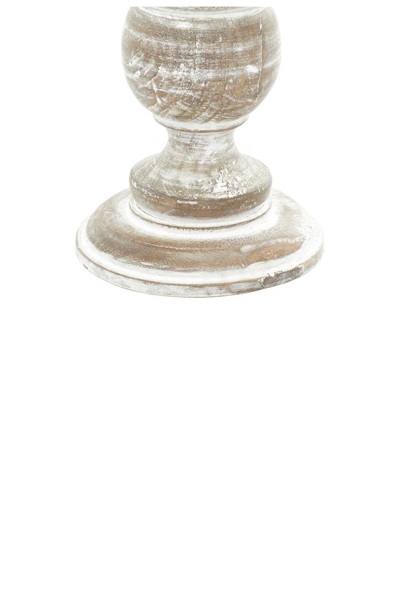 SONOMA SAGE HOME Cream Mango Wood Traditional Candle Holder with Distressed Finish - Set of 3, Alternate, color, White