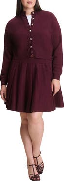 ELOQUII Pleated Sweater Mini Skirt