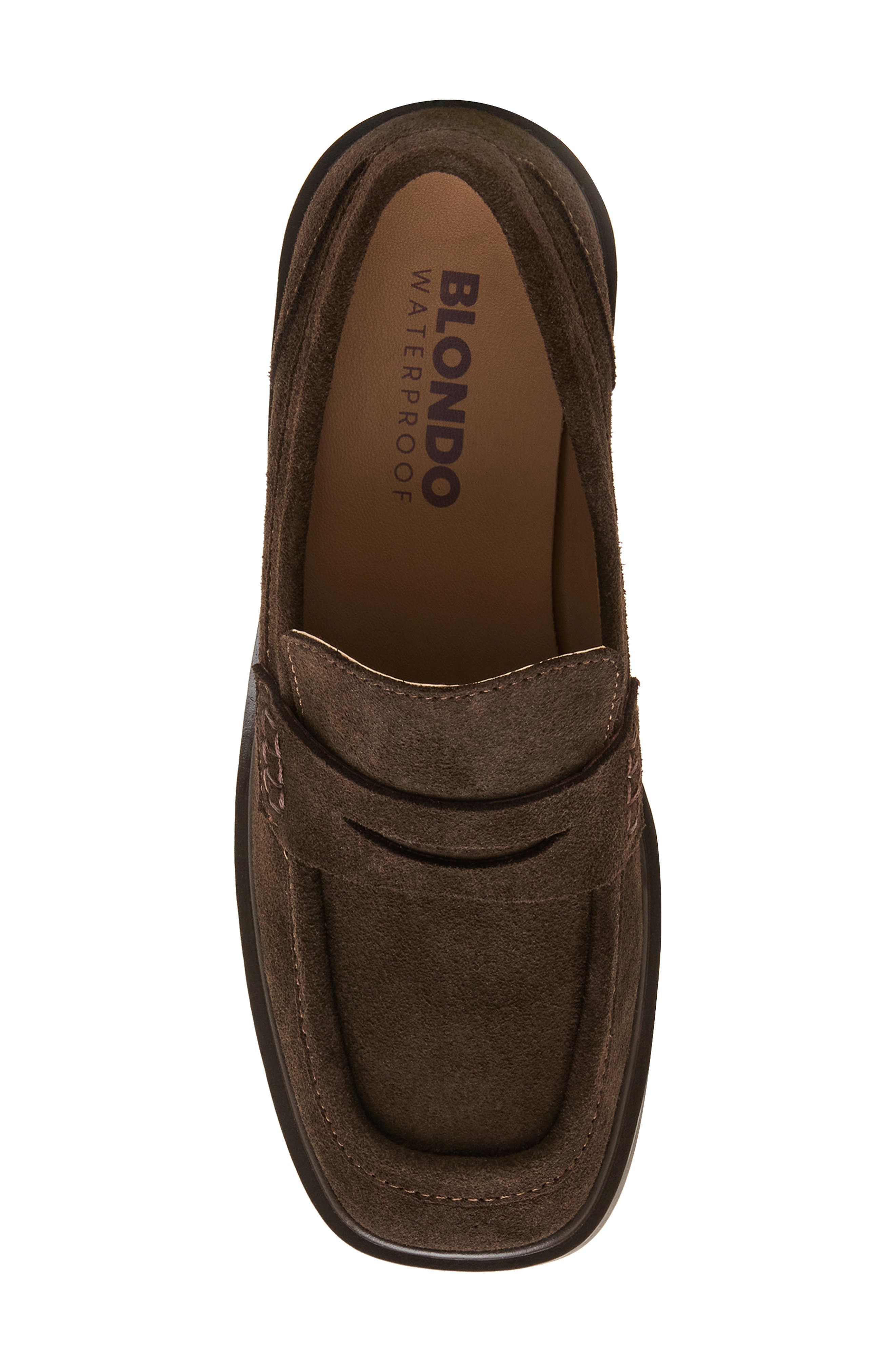 Brisa Waterproof Penny Loafer Pump, Alternate, color, CHOCOLATE SUEDE