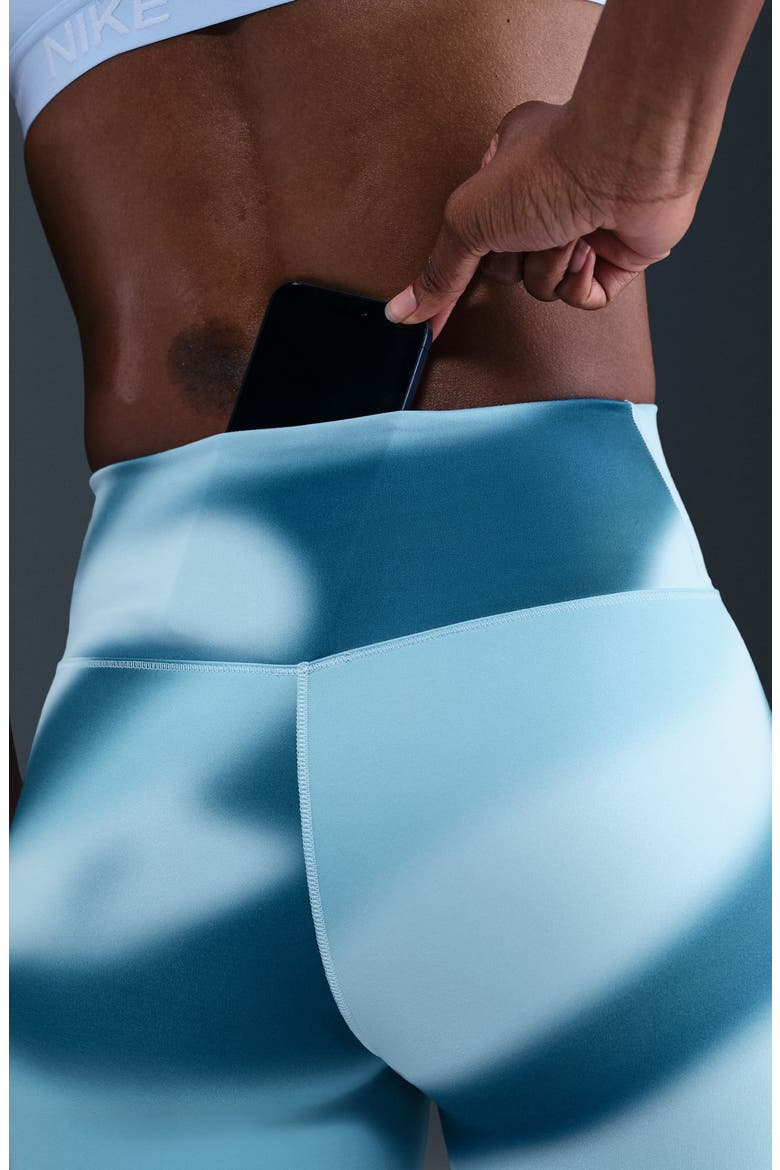One Dri-FIT High Waist 7/8 Leggings, Alternate, color, ARMORY BLUE/ CELESTINE BLUE