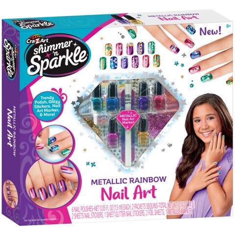 Shimmer N Sparkle Metallic Rainbow Nail Art Design Kit