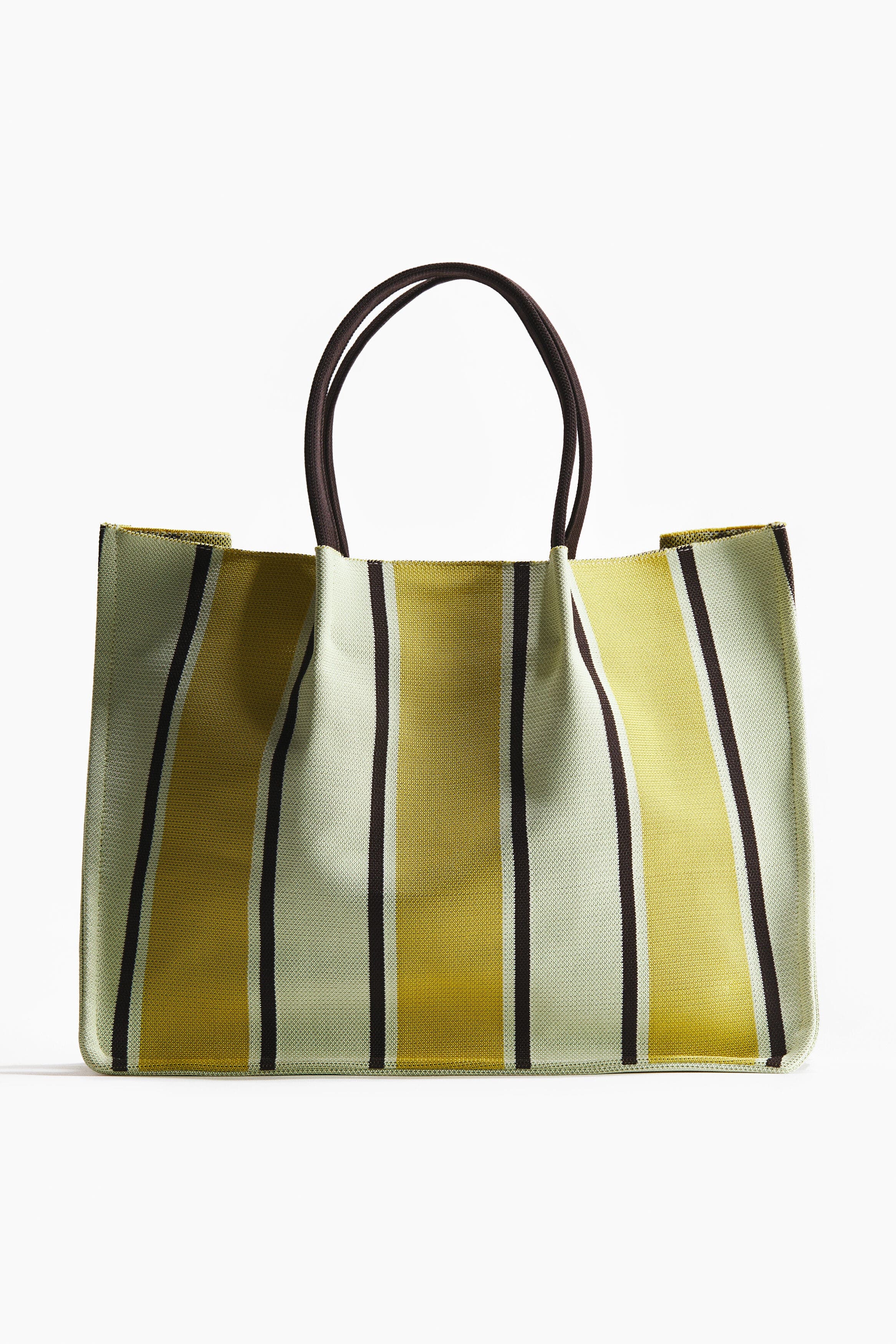 H&M Tote bag, Alternate, color, Light Beige/Yellow Striped