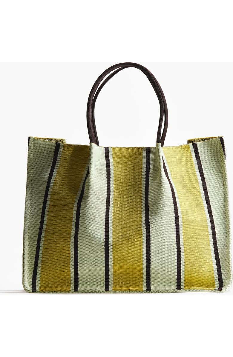 H&M Tote bag, Alternate, color, Light Beige/Yellow Striped