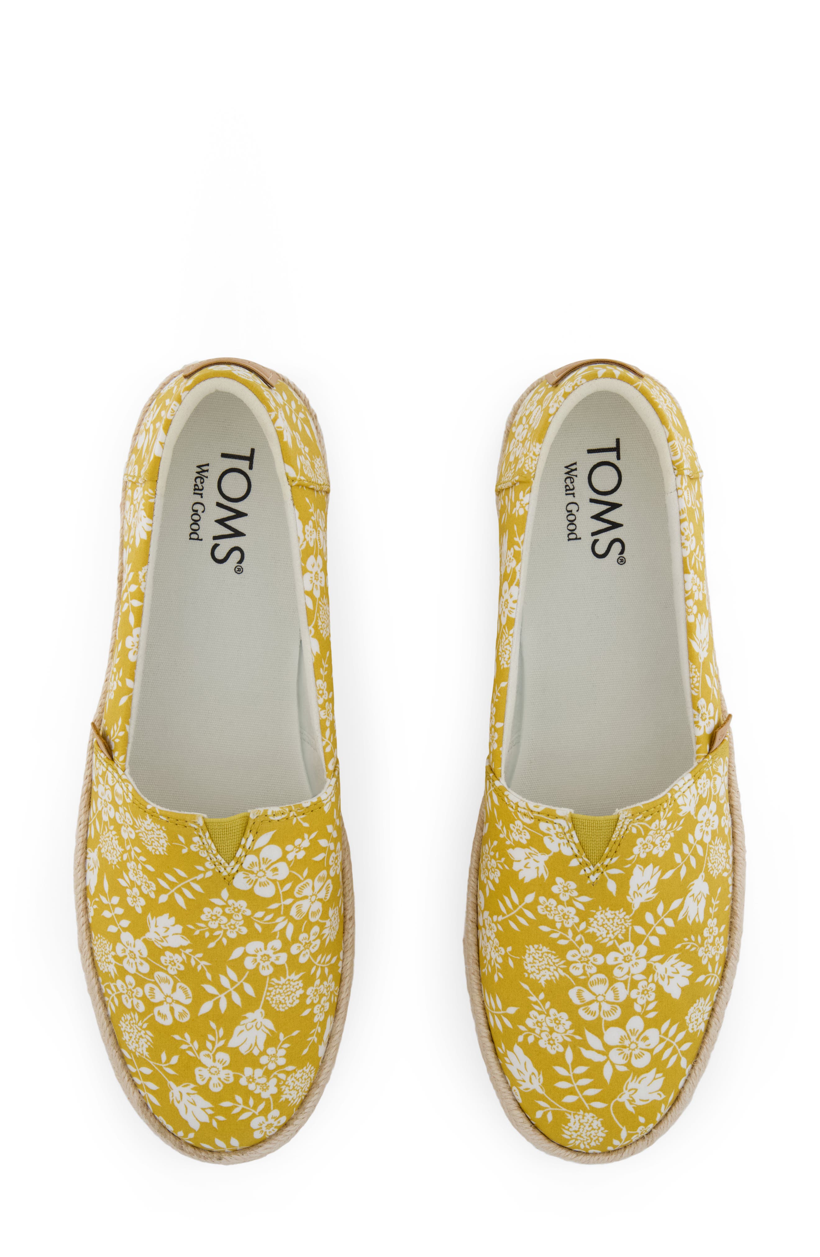 TOMS Calcia Slip-On Platform Espadrille, Alternate, color, Yellow