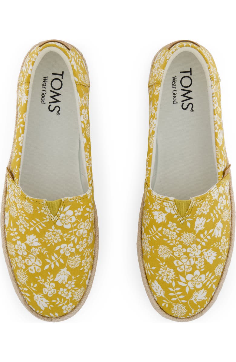 TOMS Calcia Slip-On Platform Espadrille, Alternate, color, Yellow