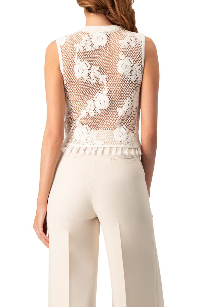 Sleeveless Knitted Fringe Top, Alternate, color, Ivory