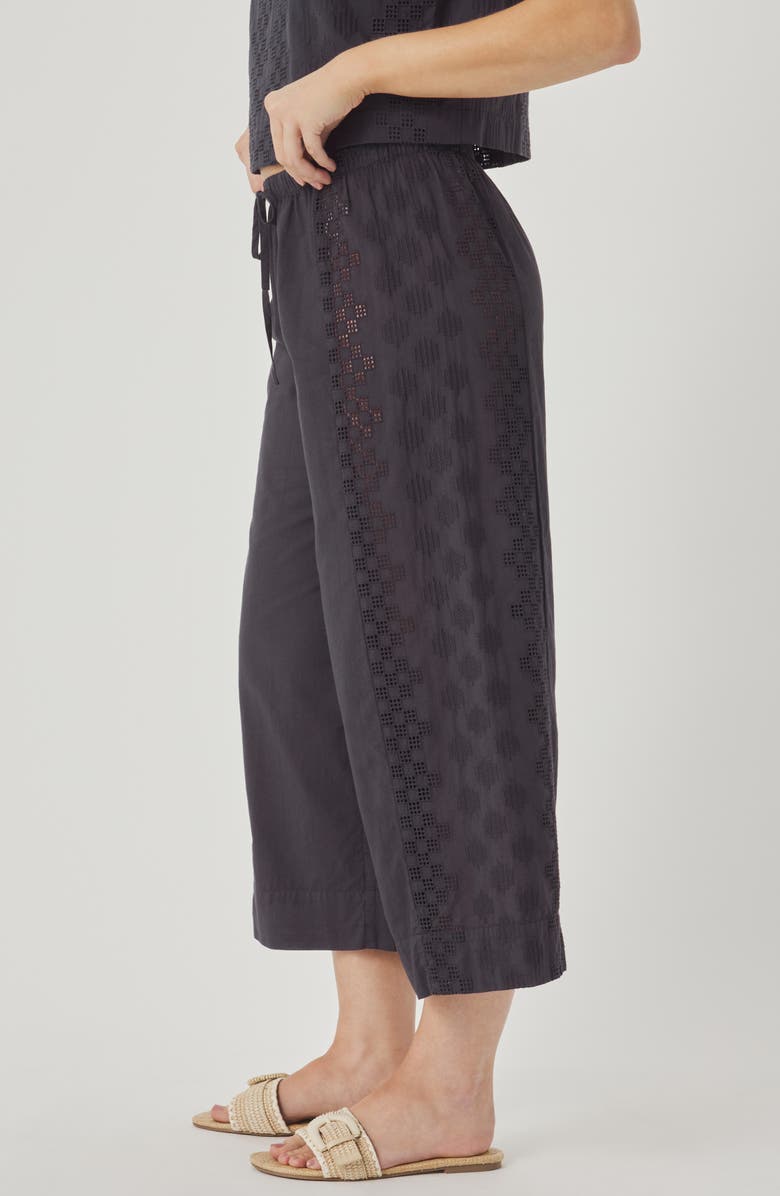 Splendid Kenzie Geo Eyelet Crop Wide Leg Pants, Alternate, color, Lead Grey