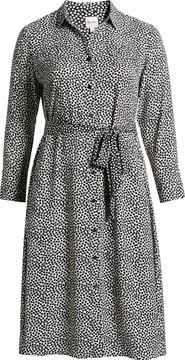 NIC+ZOE Spotted Around Long Sleeve Midi Shirtdress