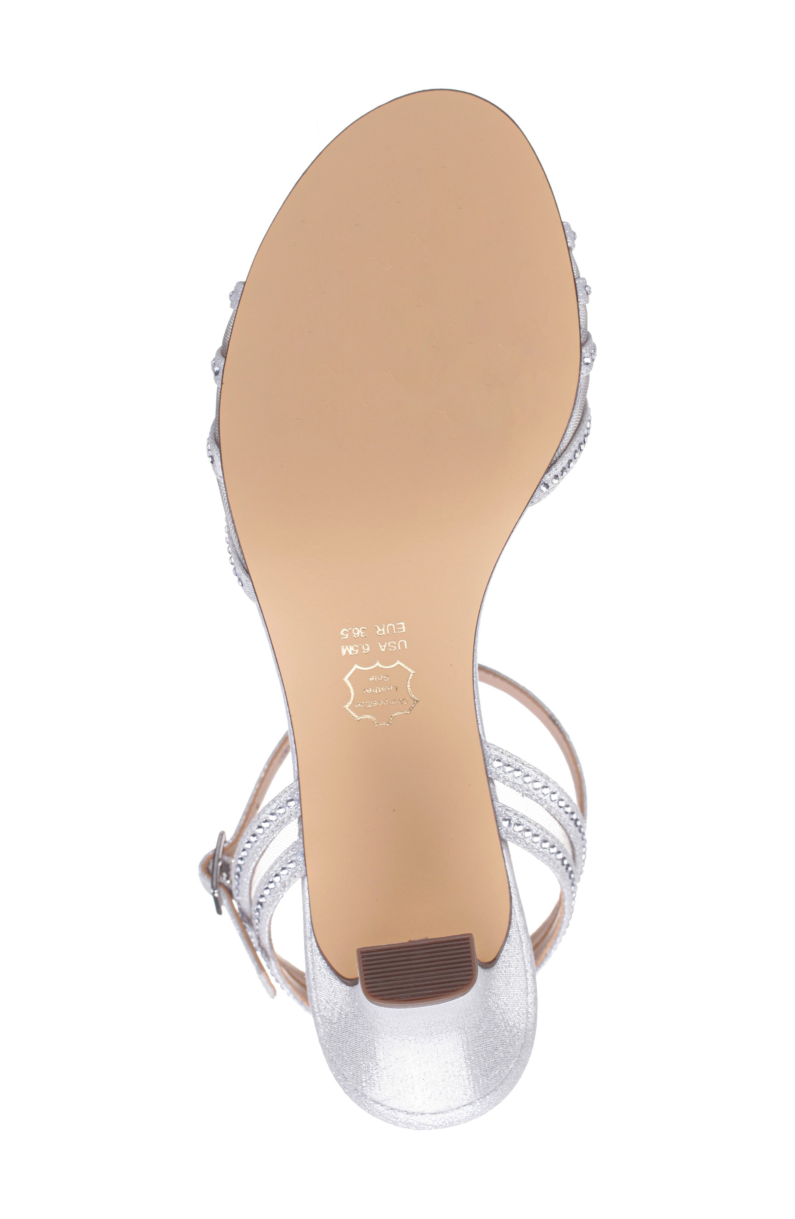 Nina Nathyn Crystal Embellished Sandal, Alternate, color, Silver