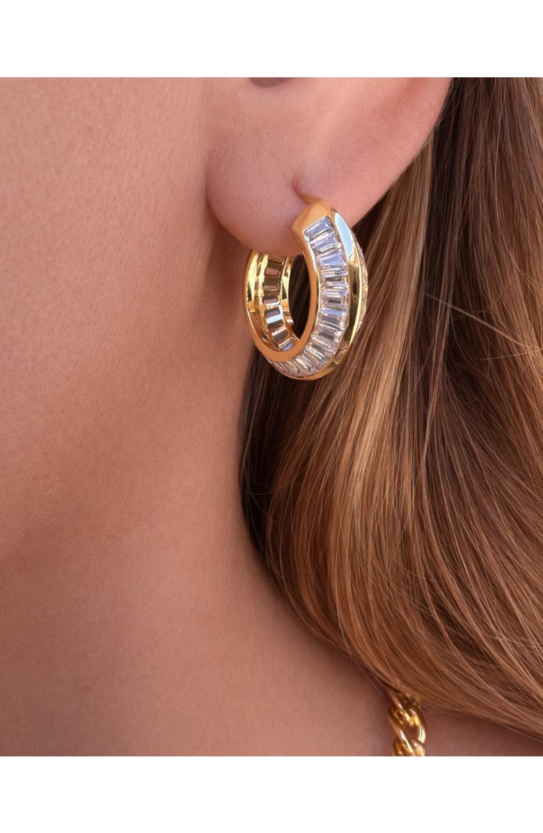 NATIVE GEM Razor Edge Hoops, Alternate, color, Gold