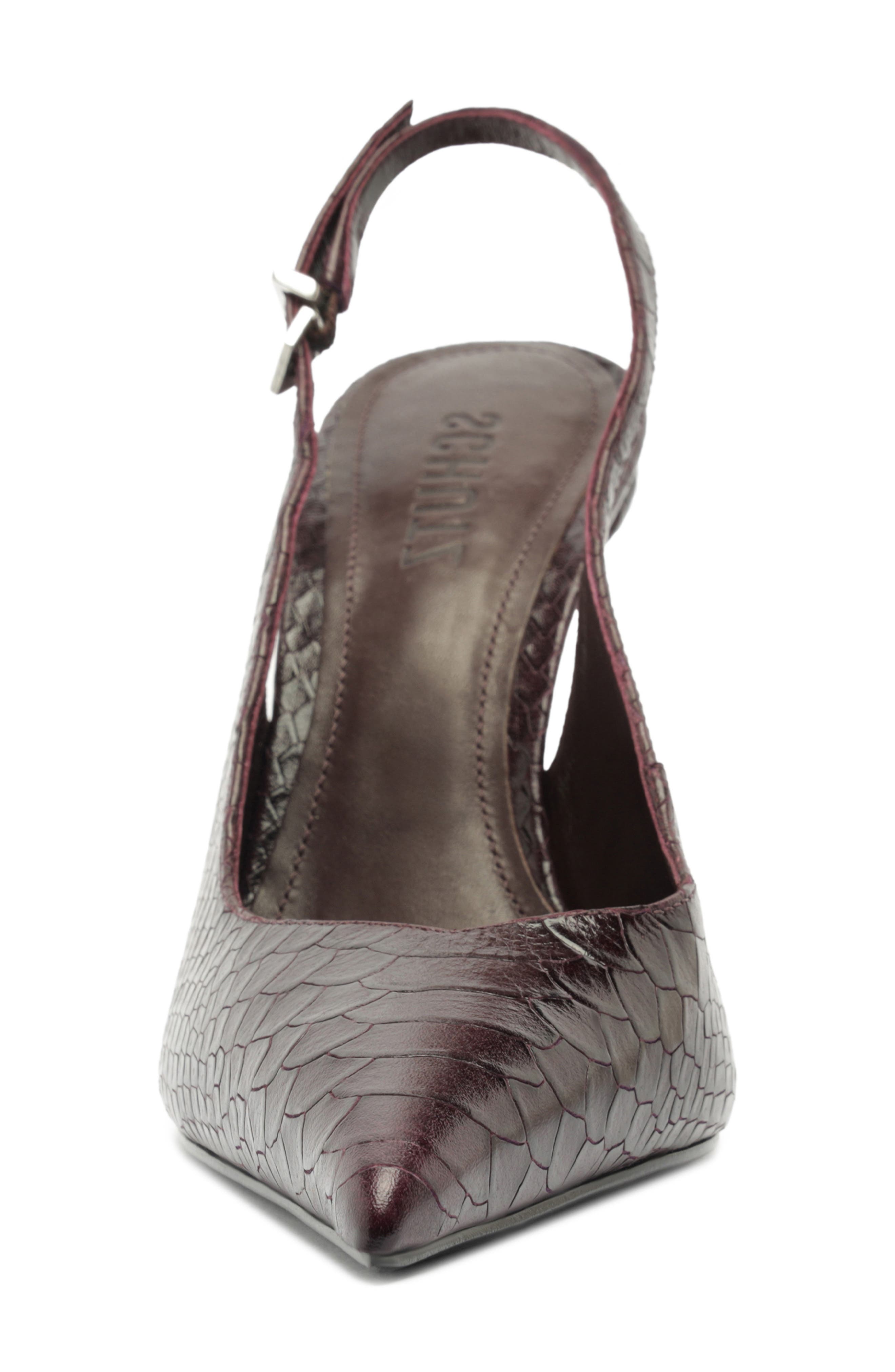 Schutz Michelle Snakeskin Embossed Slingback Pump, Alternate, color, Dark Plum