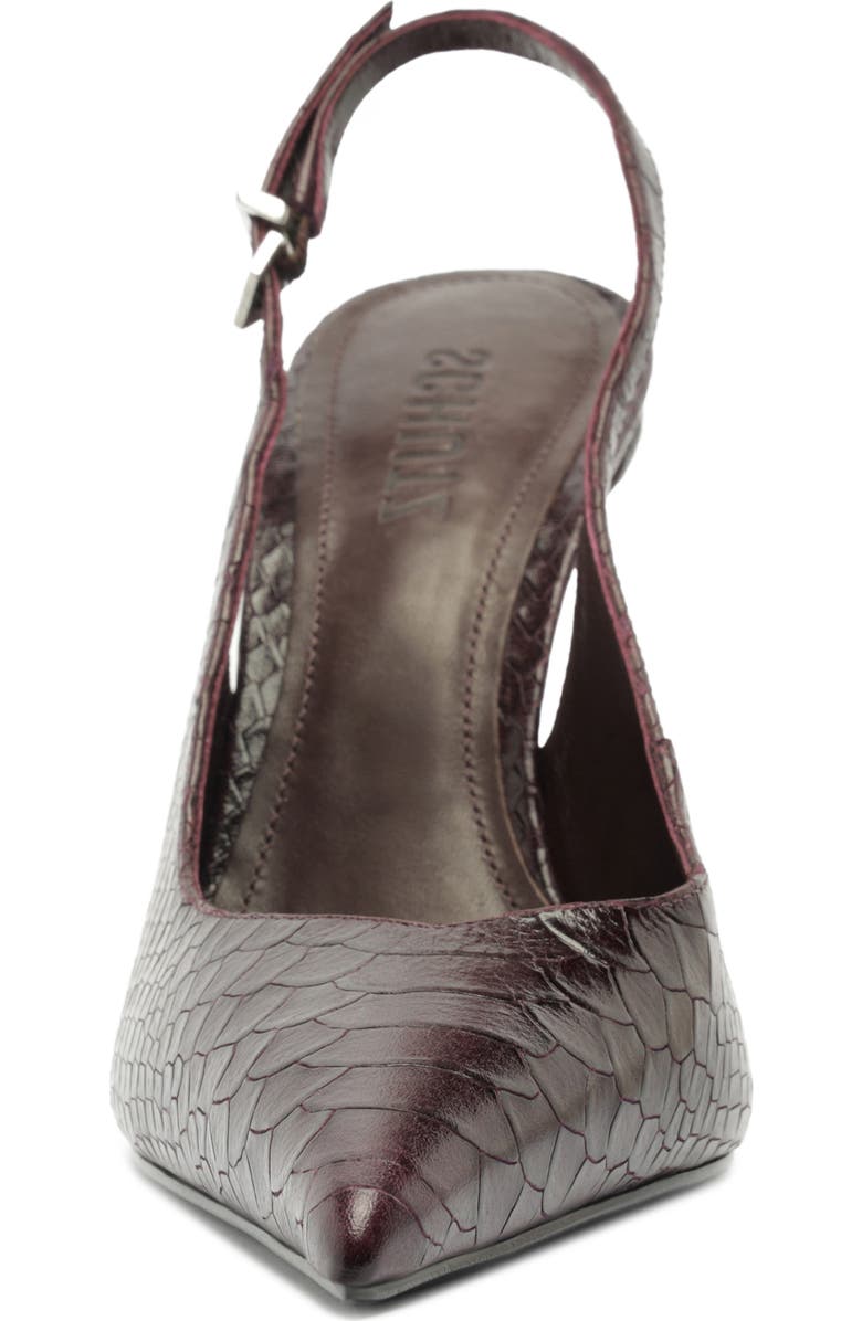 Schutz Michelle Snakeskin Embossed Slingback Pump, Alternate, color, Dark Plum