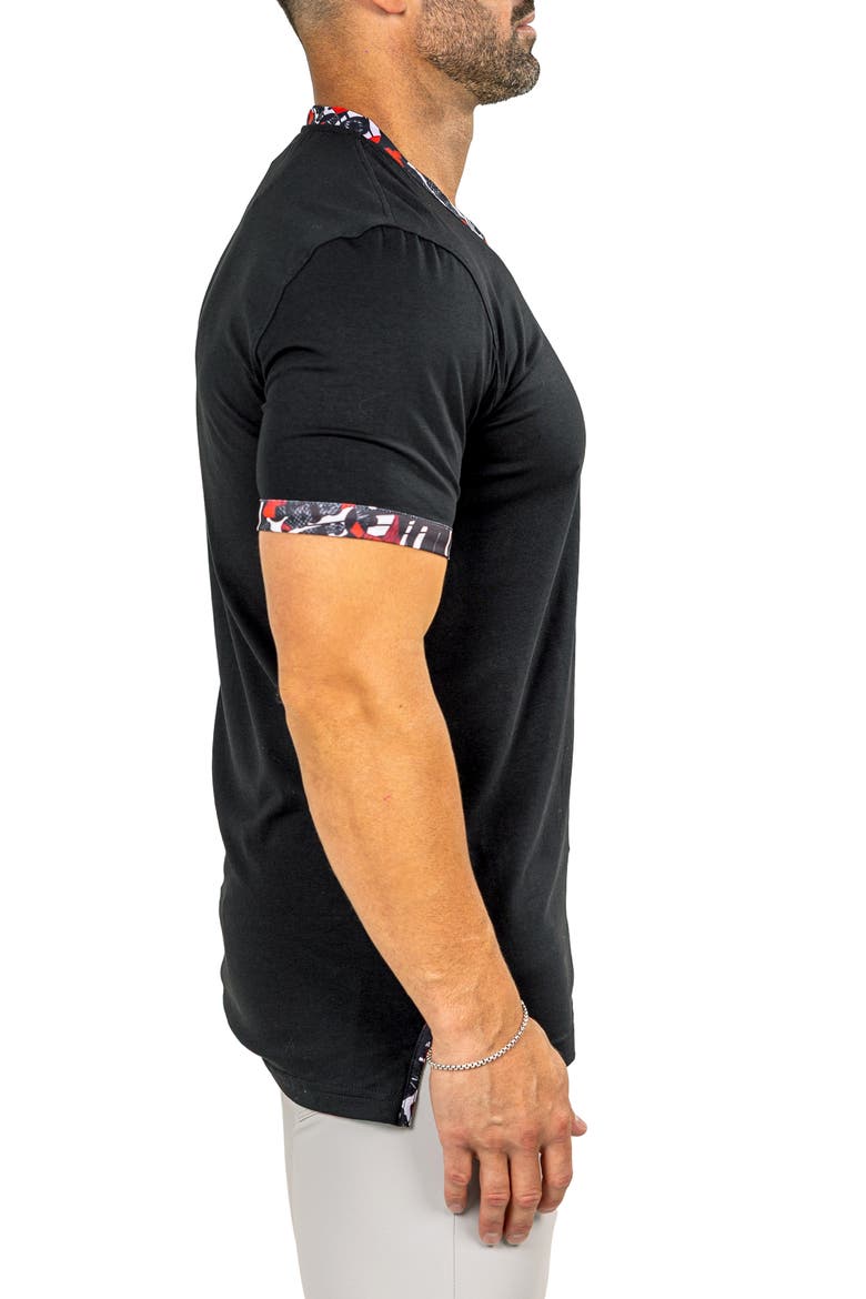 Edison Marthyr0004 Black Cotton V-Neck T-Shirt, Alternate, color, BLACK