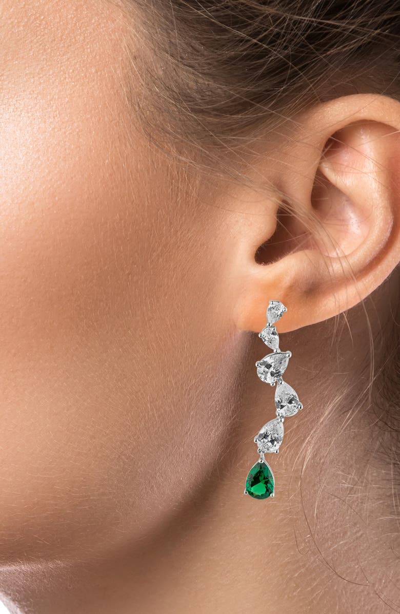 CZ by Kenneth Jay Lane Zigzag Cascading Drop Earrings, Alternate, color, 