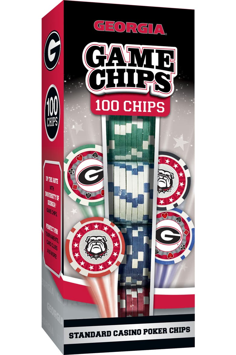 Georgia Bulldogs 100 Piece Poker Chips, Main, color, Multicolor