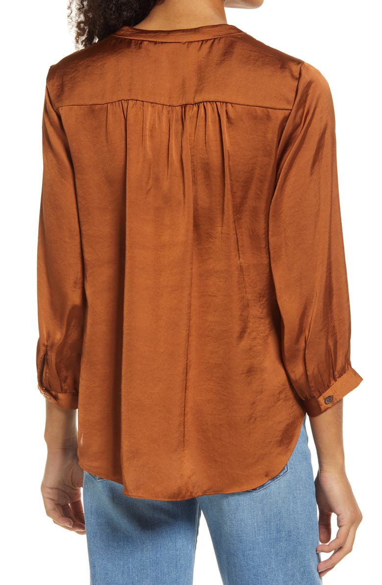 Vince Camuto Rumple Satin Blouse, Alternate, color, 